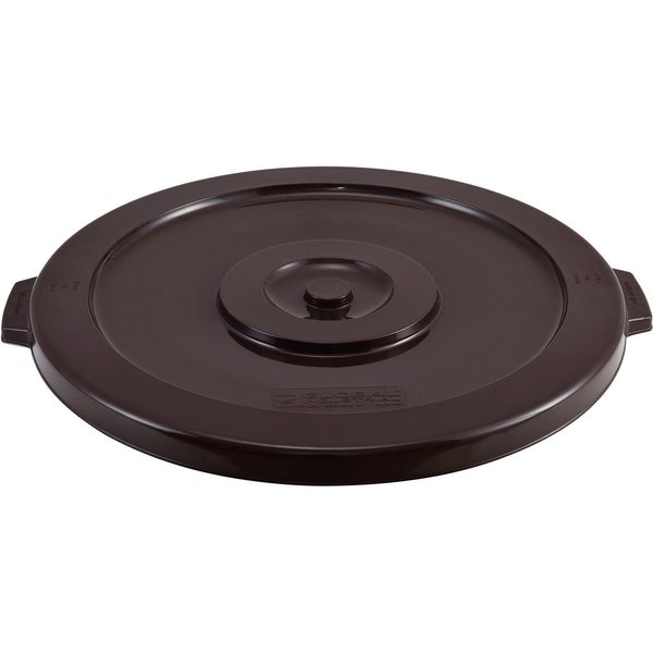 Global Industrial Plastic Trash Can Lid, 32 Gallon, Brown 240461BN